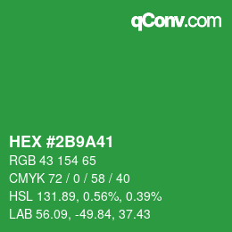 Color code: HEX #2B9A41 | qconv.com