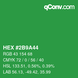 Color code: HEX #2B9A44 | qconv.com