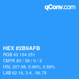 Color code: HEX #2B9AFB | qconv.com