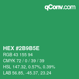 カラーコード: HEX #2B9B5E | qconv.com