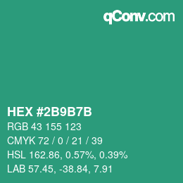 Color code: HEX #2B9B7B | qconv.com