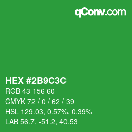 Color code: HEX #2B9C3C | qconv.com