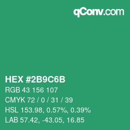 Color code: HEX #2B9C6B | qconv.com