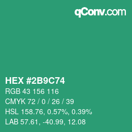 Color code: HEX #2B9C74 | qconv.com