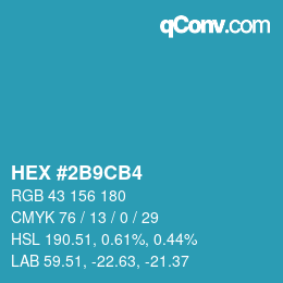 Color code: HEX #2B9CB4 | qconv.com