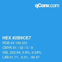 Color code: HEX #2B9CE7 | qconv.com