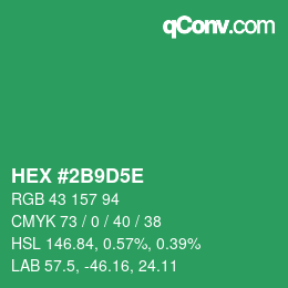 颜色代码: HEX #2B9D5E | qconv.com