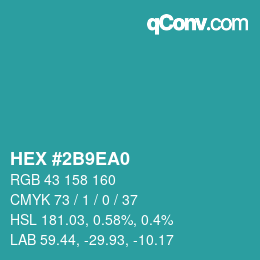 Color code: HEX #2B9EA0 | qconv.com