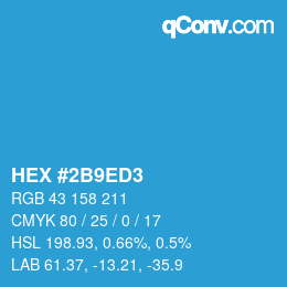 颜色代码: HEX #2B9ED3 | qconv.com