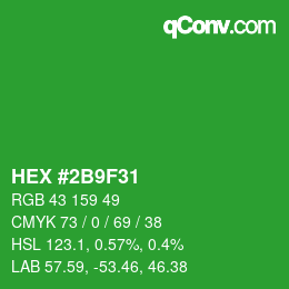 Color code: HEX #2B9F31 | qconv.com