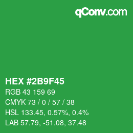 Color code: HEX #2B9F45 | qconv.com