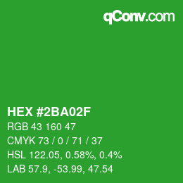 Color code: HEX #2BA02F | qconv.com