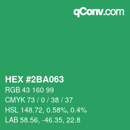 Color code: HEX #2BA063 | qconv.com