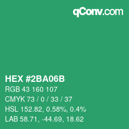 Color code: HEX #2BA06B | qconv.com