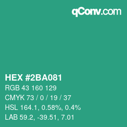 Color code: HEX #2BA081 | qconv.com