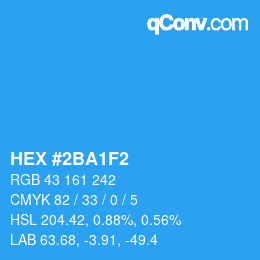 Color code: HEX #2BA1F2 | qconv.com
