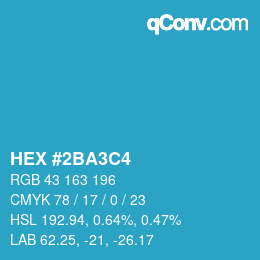 Code couleur: HEX #2BA3C4 | qconv.com