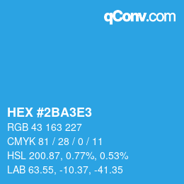 カラーコード: HEX #2BA3E3 | qconv.com