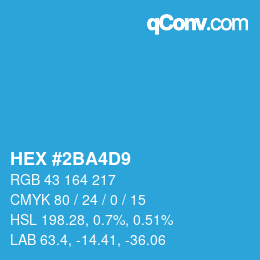 Color code: HEX #2BA4D9 | qconv.com