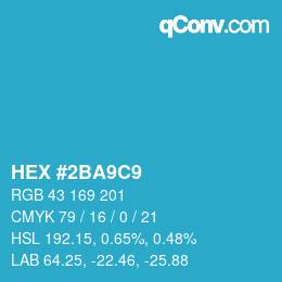 Color code: HEX #2BA9C9 | qconv.com