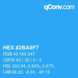 Color code: HEX #2BA9F7 | qconv.com