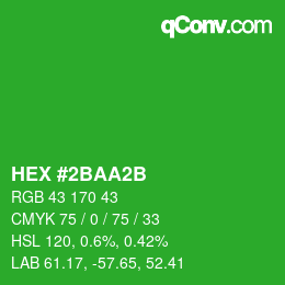 Color code: HEX #2BAA2B | qconv.com