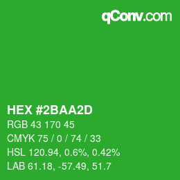 Color code: HEX #2BAA2D | qconv.com