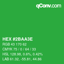 Código de color: HEX #2BAA3E | qconv.com