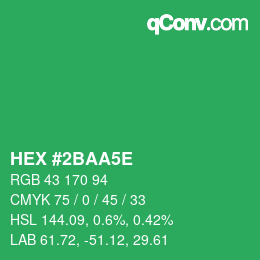 Code couleur: HEX #2BAA5E | qconv.com