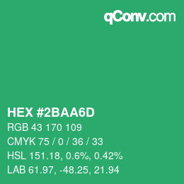 Color code: HEX #2BAA6D | qconv.com