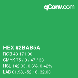 颜色代码: HEX #2BAB5A | qconv.com