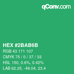 Color code: HEX #2BAB6B | qconv.com