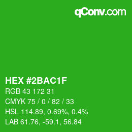 Color code: HEX #2BAC1F | qconv.com