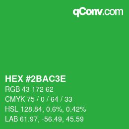 Farbcode: HEX #2BAC3E | qconv.com