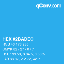 Color code: HEX #2BADEC | qconv.com