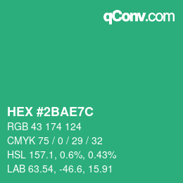 Color code: HEX #2BAE7C | qconv.com
