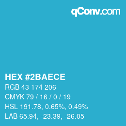 Color code: HEX #2BAECE | qconv.com