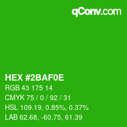 Color code: HEX #2BAF0E | qconv.com