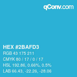 Color code: HEX #2BAFD3 | qconv.com