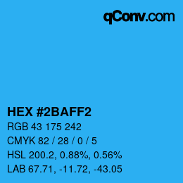 カラーコード: HEX #2BAFF2 | qconv.com