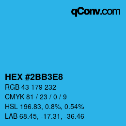 Color code: HEX #2BB3E8 | qconv.com