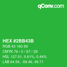 カラーコード: HEX #2BB43B | qconv.com