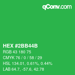 Color code: HEX #2BB44B | qconv.com