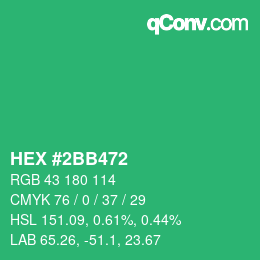 Color code: HEX #2BB472 | qconv.com