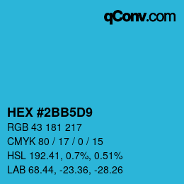 Color code: HEX #2BB5D9 | qconv.com