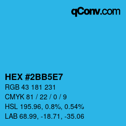 カラーコード: HEX #2BB5E7 | qconv.com