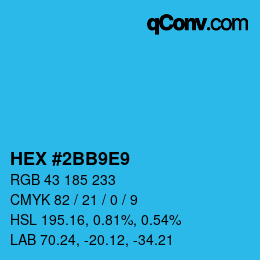 Color code: HEX #2BB9E9 | qconv.com