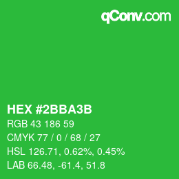カラーコード: HEX #2BBA3B | qconv.com