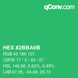 カラーコード: HEX #2BBA6B | qconv.com