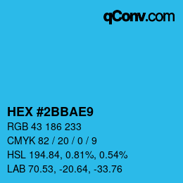 Color code: HEX #2BBAE9 | qconv.com